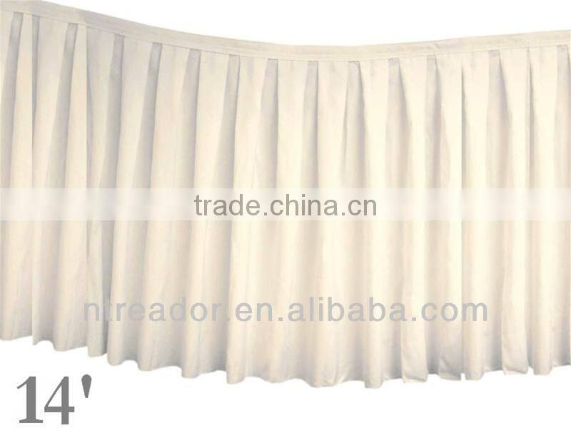 21' black polyester table skirting designs