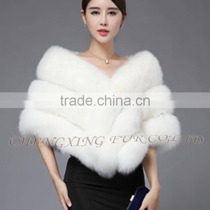 CX-B-133A Luxury Handmade Winter Cape/ Wedding Decoration Dress Fox Fur Shawl