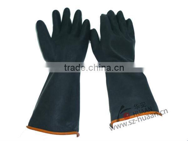 Fashion long rubber glove black rubber glove