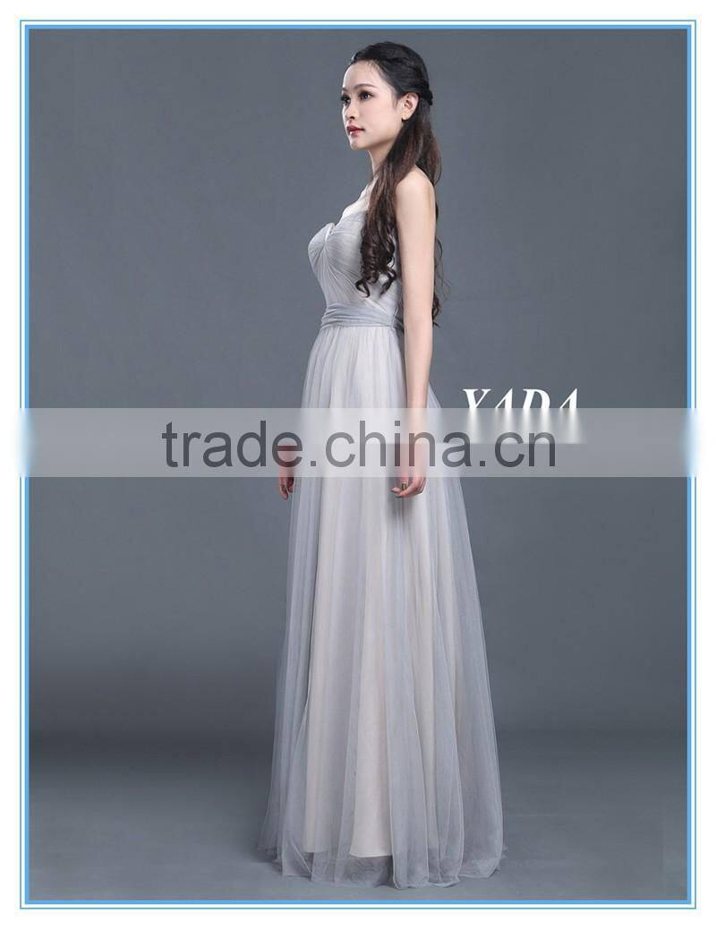 Latest Design Grace Woman Pleats Tulle Evening Dresses for Bridesmaids Dresses