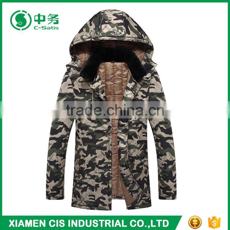 New Arrival Plus Size Long Style Winter Windproof Mens Camo Cotton - Padded Jacket