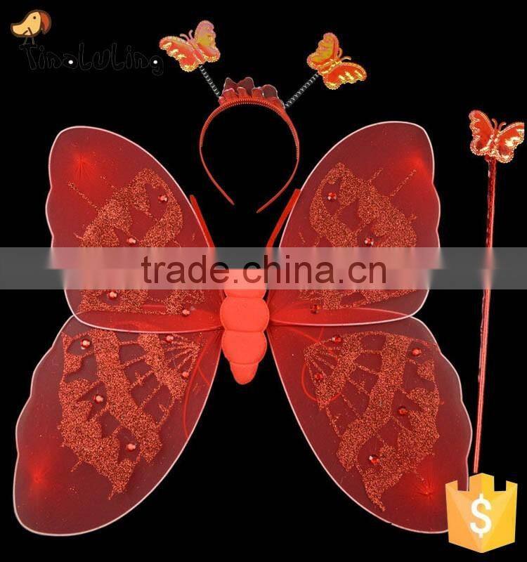 event party supplies kids fashion nylon butterfly glitter wings sets