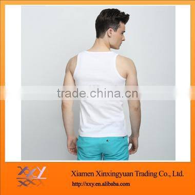 2015 Blank Fashion Stringer Tank Tops Pure White For Men