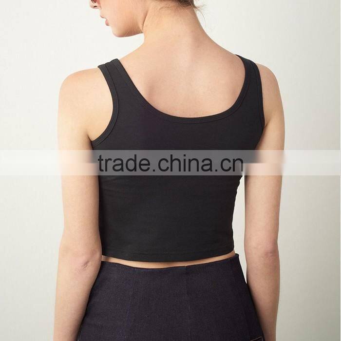 Custom black printed girl tank tops wholesale