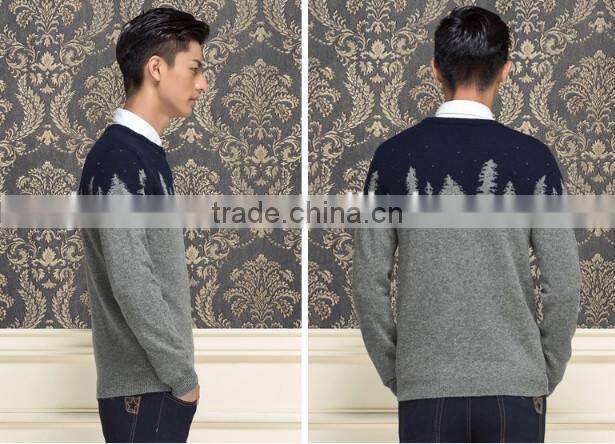 Fashionable Christmas sweater designs for men 100% wool sweaters custom apparel