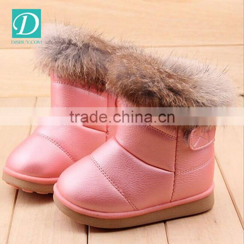 2016 Winter Warm Wool Cloth With Rabbit Hair Soft Snow Boots Kids Shoes