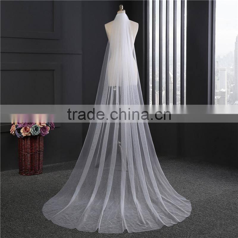 White Ivory Lace Cathedral Length Wedding Bridal Veil+Comb