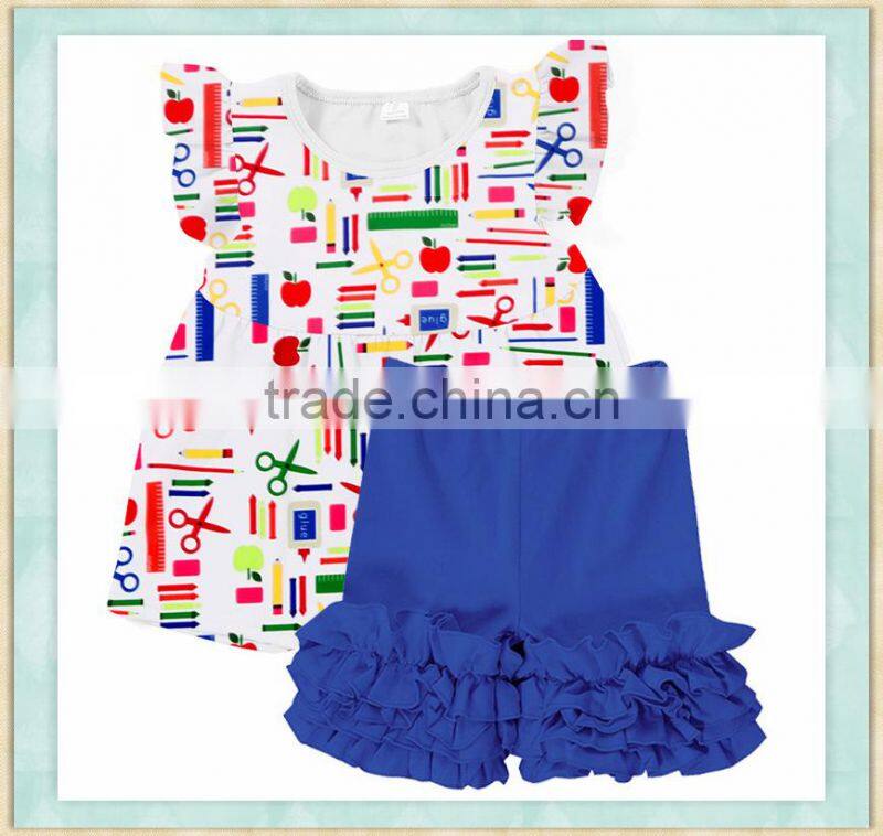 Factory wholesale girls fashion short skirts set Girl summer pink embroidered rabbit small skirt set baby clothes organic