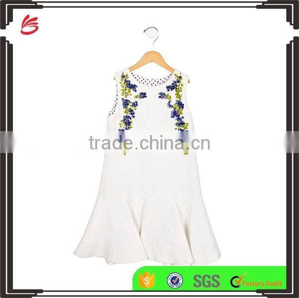 2017 new style cutsom summer children baby girls cotton poplin dress shirt with embroidery