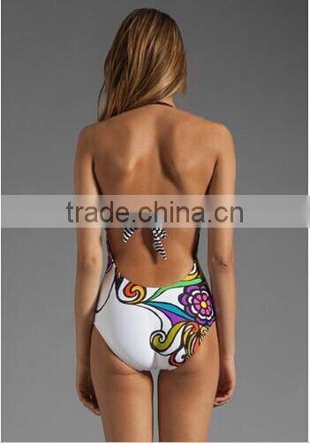 Printing digital printing piece swimsuit piece swimsuit triangle leakage back swimsuit