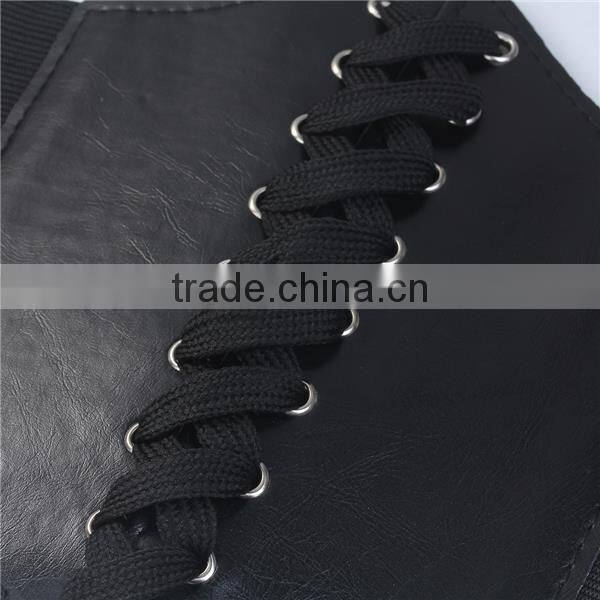 High Quality Black PU Leather Elastic Wide Waist Belt
