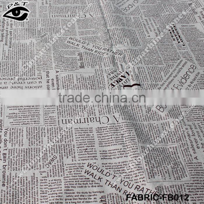 News Paper Printing Canvas Fabric Cotton/Linen Fabric Zakka Household Textile Cloth