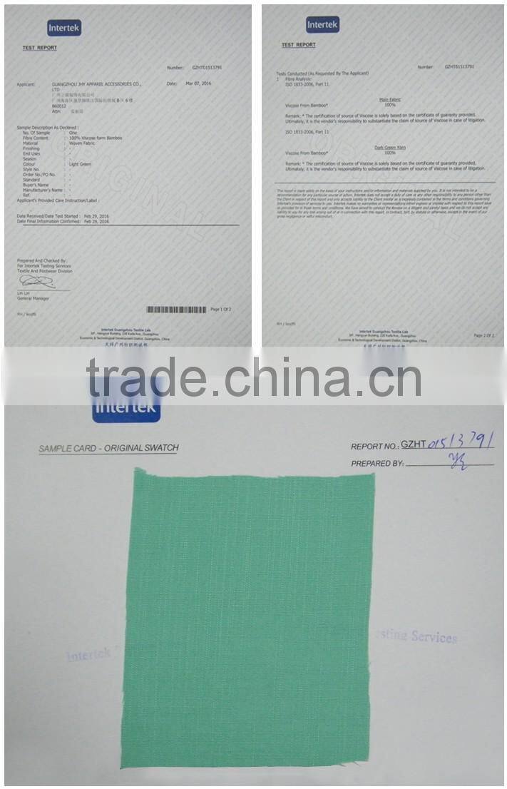 21s/19s 170g weight bamboo slub fabric for trousers