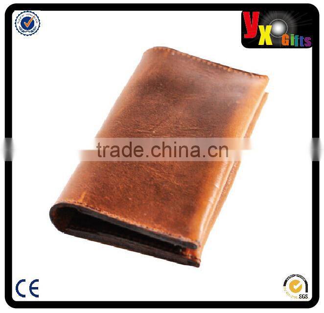 2 side mini soil brown leather cellphone case with clip belt