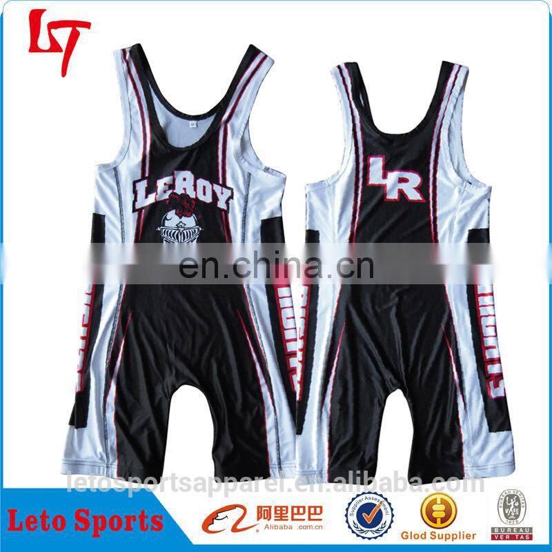 sublimation wrestling suit mens low cut custom wrestling singlet