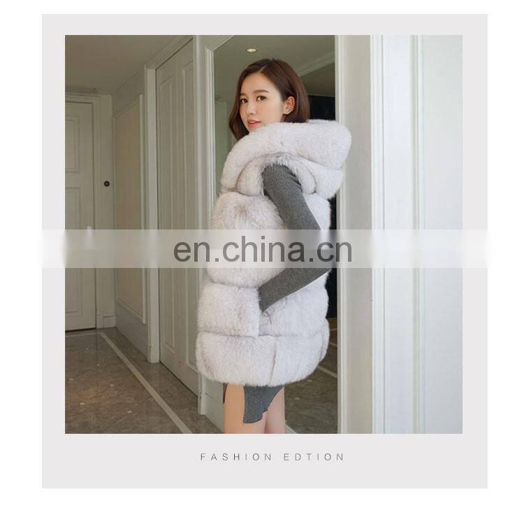 Top Quality Comfortable Wholesale Vest Real Fox Fur Hood Vest / Cheap Fur Vest
