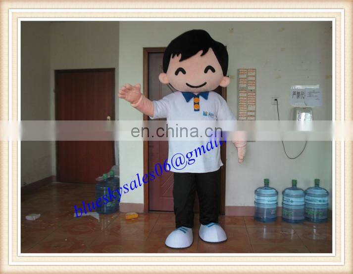 white T-Shirt boy mascot costume