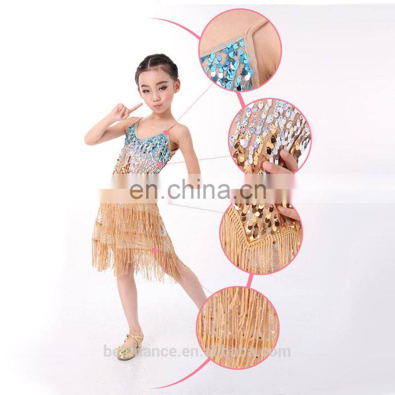 BestDance children latin ballroom dance dress girls latin dancewear costumes OEM