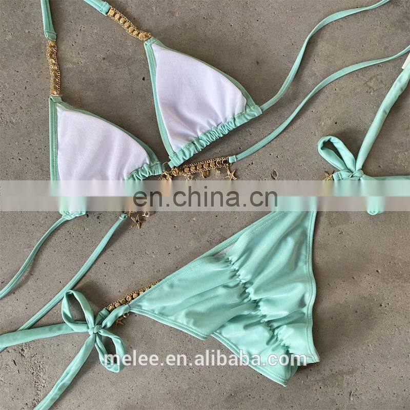Women Swimwear Set Beach Bathing Suit Swimsuit Rhinestones Glitter Diamond Gems Crystal Bikinis 2020 swimwear beachwear