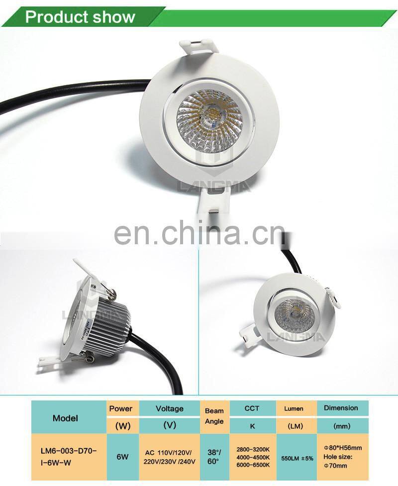 New model eye shiled round recessed AC COB Driverless LED Downlight led downlight housing