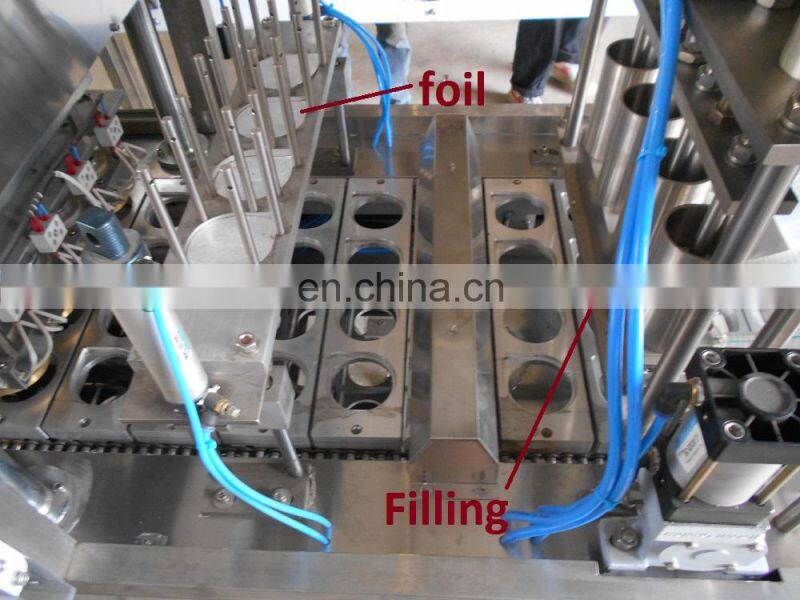Shanghai factory price automatic small plastic disposable cup filler sealing lid packing machine