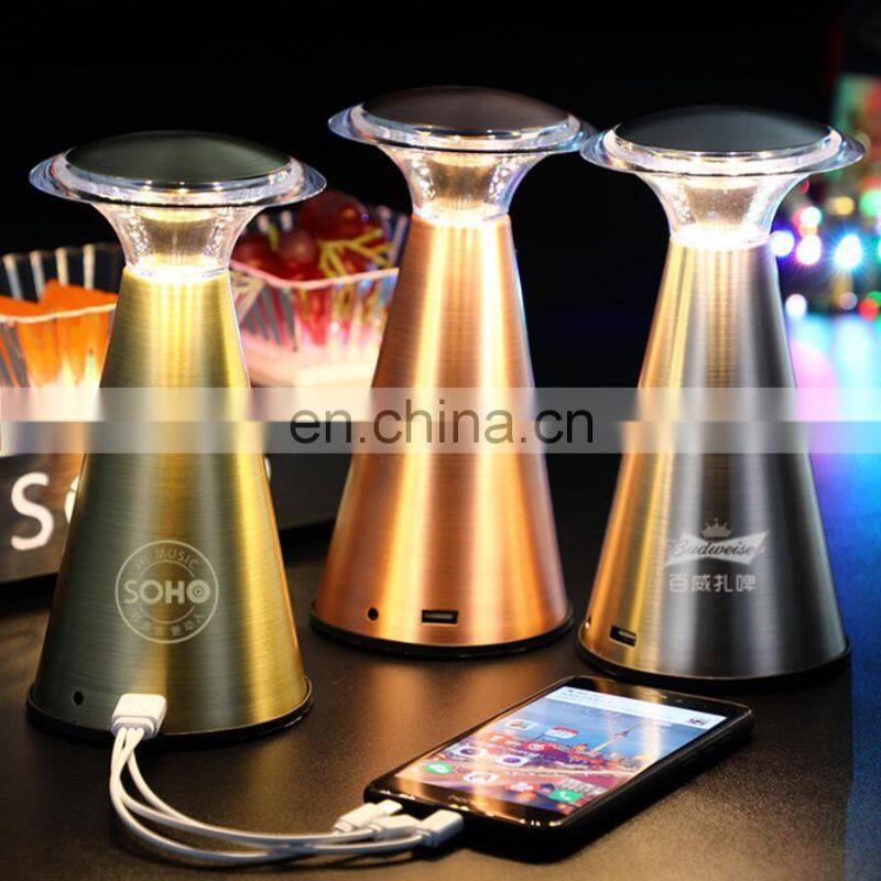 2020 new styles Rechargeable white color or colorful lighting usb led table lamp with USB joint for phone