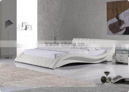 new design double fancy leather bedroom furniture