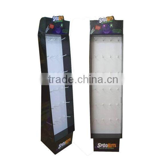 Eye catching advertising cardboard jewelry display stand with hook