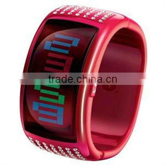silicon watch 2013 women silicone led watch wide bracelet watch