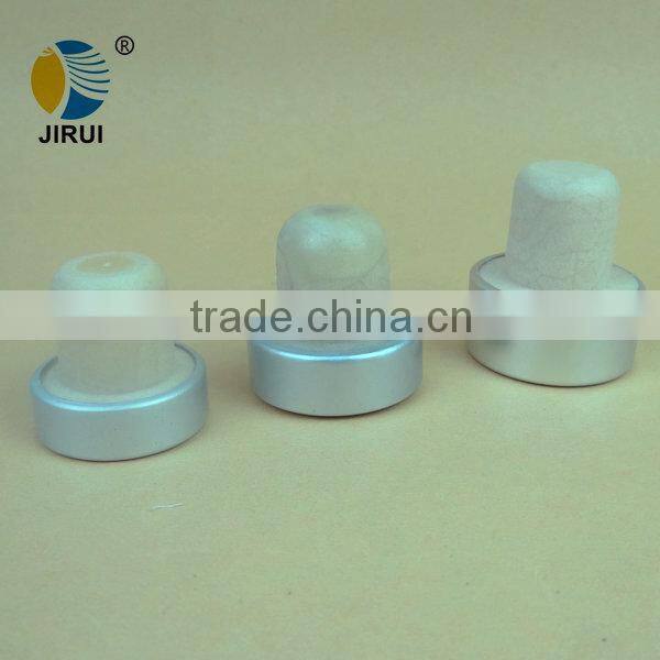 plastic synthetic cork stopper with silver aluminum cover