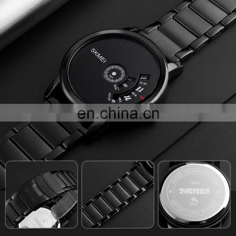 wholesale skmei 1260 custom men quartz wristwatch stainless steel waterproof watch