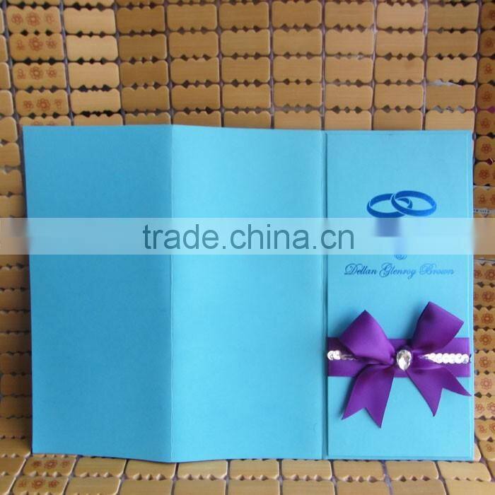 Best Price Modern Royal Diamond Blue Pocketfold Wedding Invitations