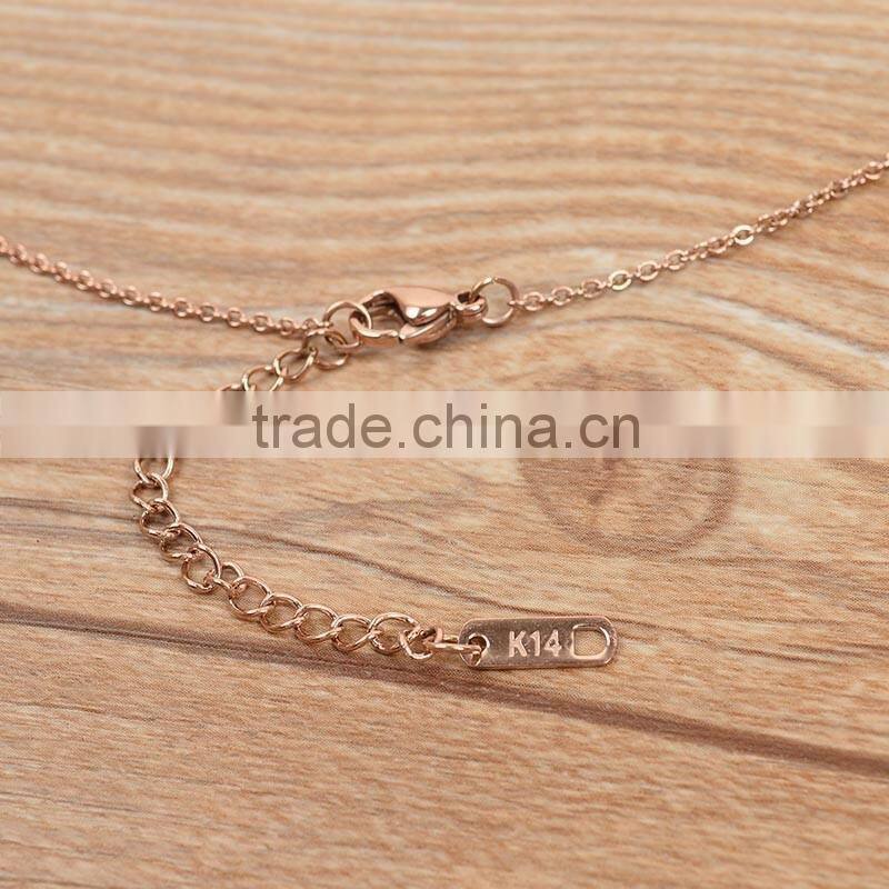 Rose Gold Necklace Fashion Jewelry Ruby Crystal Statement Necklace