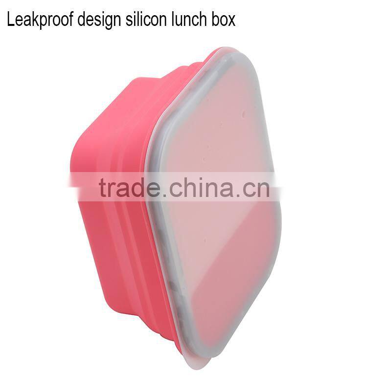 Reusable 600 ML Silicone children lunch box for Christmas Promo