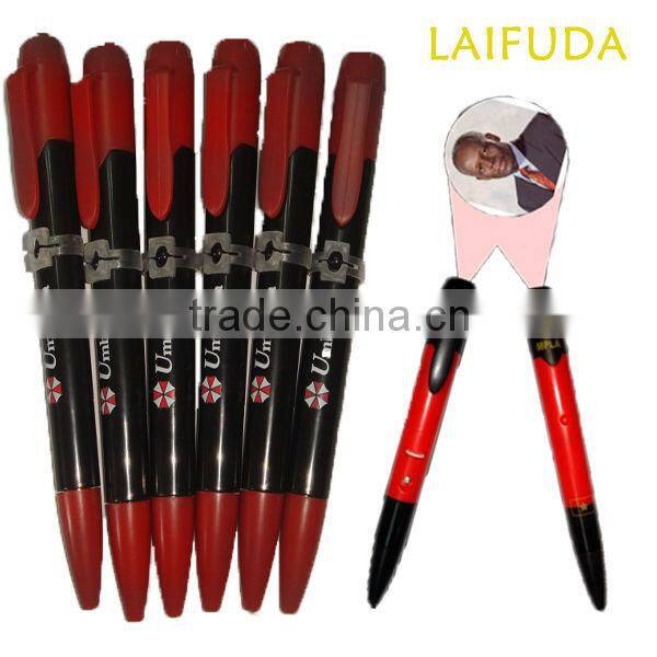 promotiobnal gifts led projector pen,led plastic ballpen,custom logo laser pen ,hot selling product for 2016 promotional gifts