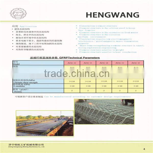 fiberglass mining anchor roof bolt / frp roof bolt for mine