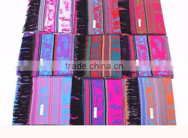 Antique Jacquard Wool Square Shawl