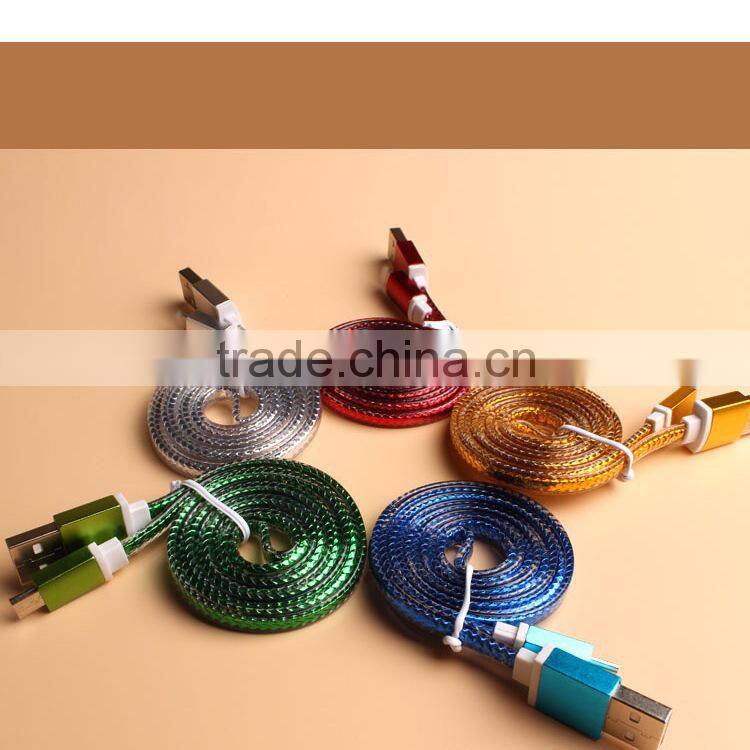 lighting micro usb cable, 1m Colorful 2in1 Usb Data Cable for iphone, for android phone
