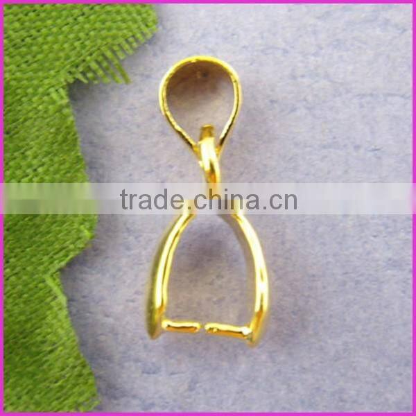 JF0759 pinch pendant clasp connectors,Silver plated pinch clip bails