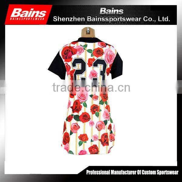 China manufacturer oem custom fashion baseball jersey dress