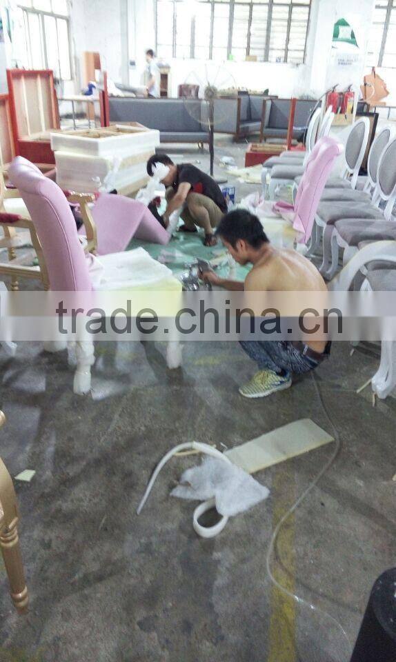 Floral fabric walnut hotel sofa XY3342