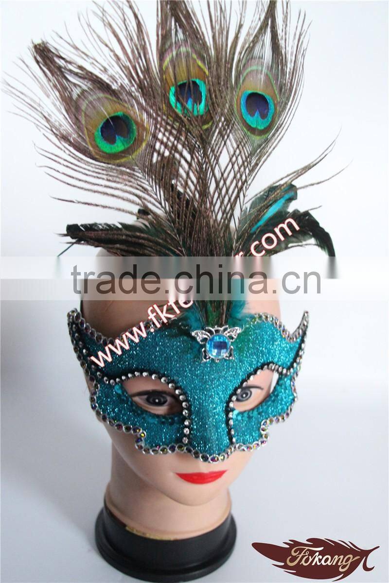 Peacock Feather Mask And Cock Feather Mask With Crystal Diamond For Masquerade Mask Feather