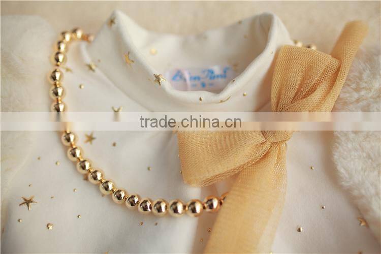 2015 new arrival kids black and white princess skirt for girls long sleeve princess dress