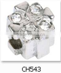 silver loose beads with white crystal jewelry Accessories beads