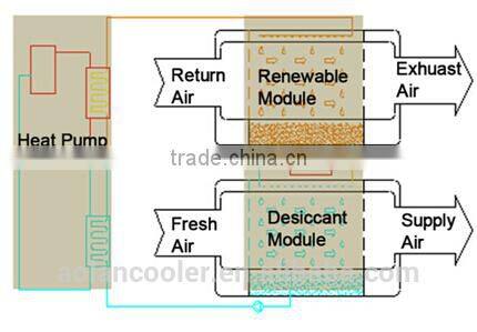 air rate 850m3/h full closed scroll compressor deep industrial dehumidifier
