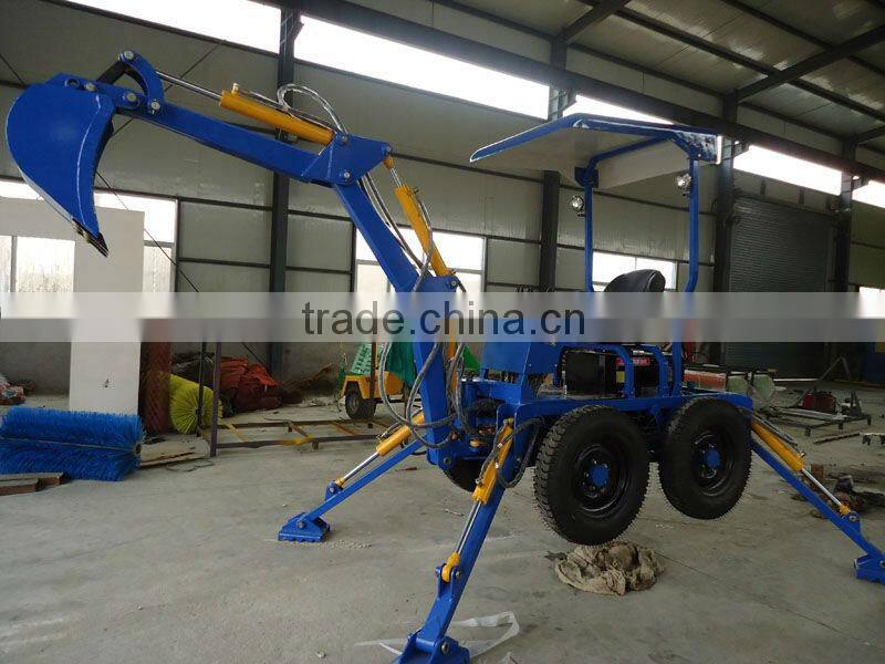 13 horse power mini towable backhoe mini excavator with gasoline engine
