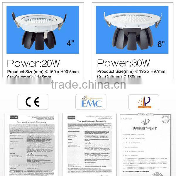 SAA CE RoHS arrival 8 inch 40w led down light