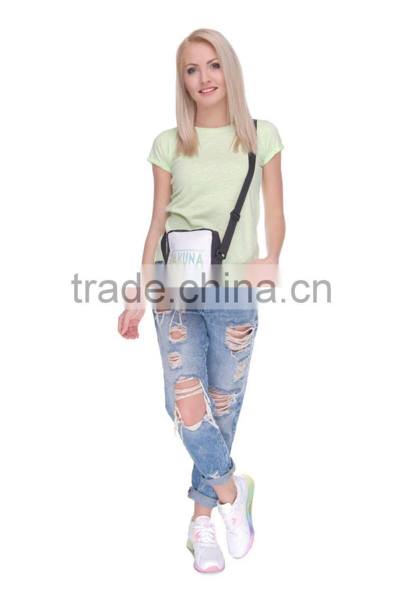 High Quality Full Printed Promotional Polyester Shoulder Bag for Ladies