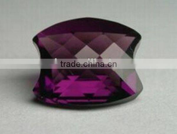 Hot seller purple glass princess cut cabochon gemstone