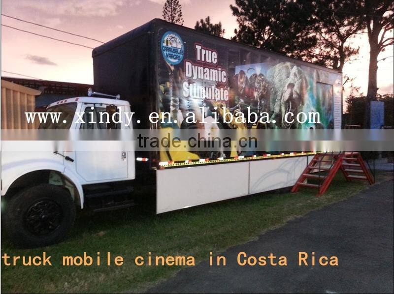 2015 6 dof hydraulic system and electric system 3d,4d,5d,6d,7d,9d,12d simulator mobile cinema equipment